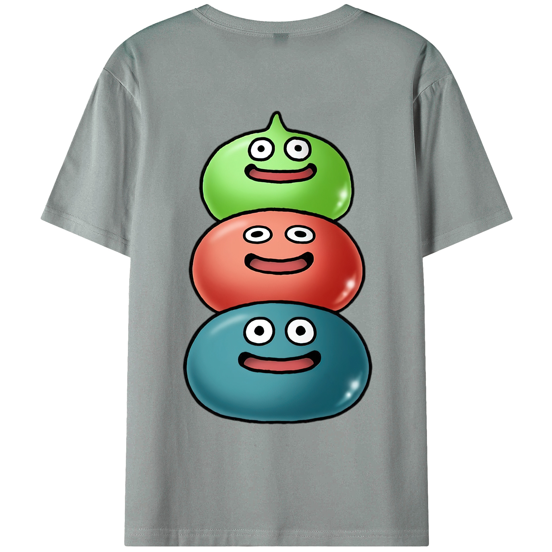 （画像用） ドラゴンクエスト Doragon Kuesuto Dragon Quest 綿100％ メンズ半袖Tシャツ（バックプリント） 通気性